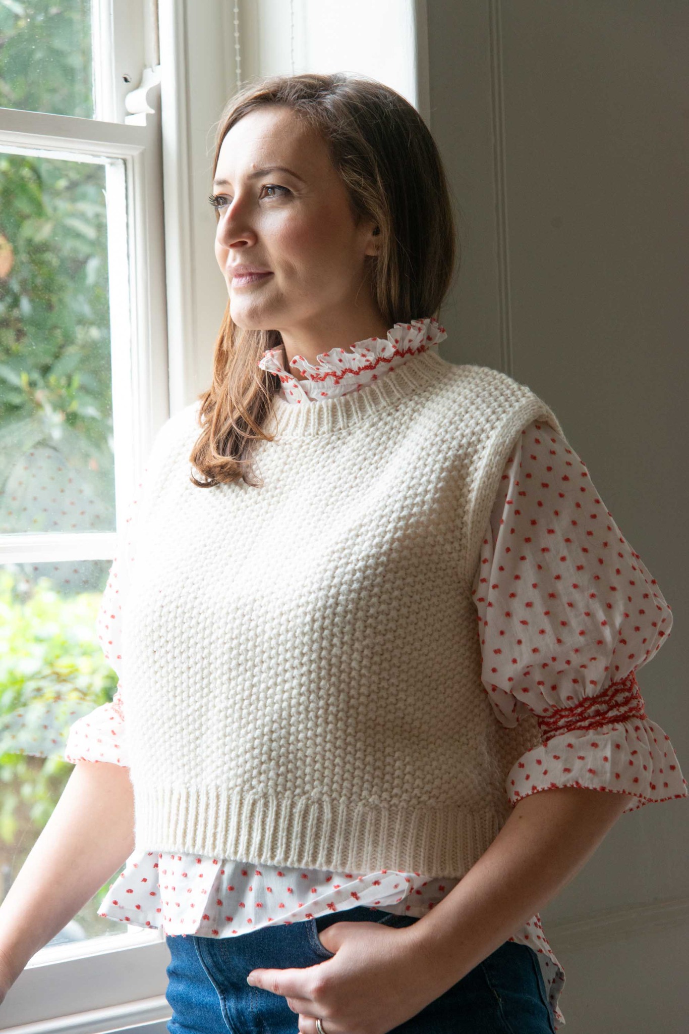 Natural editorial portrait by a window